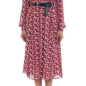 MICHAEL Michael Kors Red and Black Floral Dress Xxs